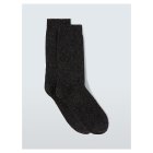 Charcoal Wool Silk Ankle Sock
