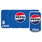 Diet Pepsi Cola Cans 8x330ml