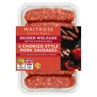 Waitrose 6 Chorizo Style Pork Sausages