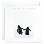 Penguins Holding Hands Greetings Card
