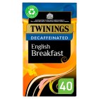 Twinings English Breakfast Decaffeinated 40 Tea Bags