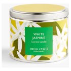 John Lewis White Jasmine Scented Candle Tin