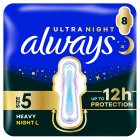Always Ultra Sanitary Towels Secure Night Extra Wings 8 Pads
