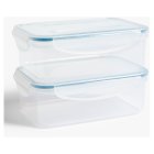 John Lewis ANYDAY Rectangular Plastic Storage Containers, Set of 2, 1L, Clear