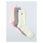 Embroidered Hearts Ankle Sock 3pk