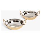 John Lewis Stainless Steel Balti Dish Gold Set of 2