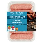 Waitrose 6 Pork Sausages with Pepper & Nutmeg