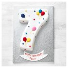 7th Birthday Balloon & Stars Cake