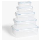 John Lewis ANYDAY Nesting Rectangular Plastic Storage Containers, Set of 3, Clear3s