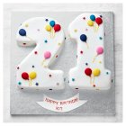 21st Birthday Balloon & Stars Cake