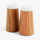 John Lewis Acacia Marble top Salt & Pepper Shaker set