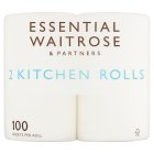 Waitrose Essential Kitchen Rolls 2s2x100 sheets