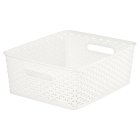 My Style Plastic Off White Rattan Basket