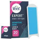 Veet Expert Wax Strips Legs Body Sensitive Hair Removal 40 Pack