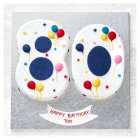 80th Birthday Balloon & Stars Cake
