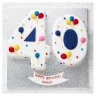 40th Birthday Balloon & Stars Cake