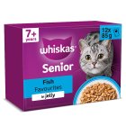 Whiskas 11+ Fish Favourites in Jelly Senior Wet Cat Food Pouches 12 x 85g