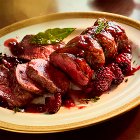 No.1 British Venison Saddle with a Fruity, Sloe Gin and Blackberry glaze