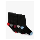 Heel/Toe Cotton Black Sock M 5PK