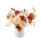 Curate Faux Floral Autumnal Mixed Floral in White Ceramic Pot, 15"