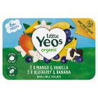 Yeo Valley Organic Little Yeos No Added Sugar Blueberry Banana & Mango Vanilla Kids Yogurts Selection6x42g