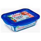 Pyrex Cook & Go Glass Rectangular Dish with Plastic Lid, 3.3L, Cleareach