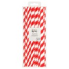 JL Red/White Paper Straws 50 pack