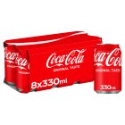Coca-Cola Original Taste Regular Can 330ml 8 Pack