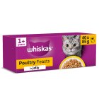 Whiskas 1+ Poultry Feasts Adult Wet Cat Food Jelly Pouches