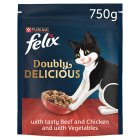 FELIX Doubly Delicious Beef Chicken & Veg Dry Cat Food