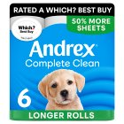 Andrex Complete Clean Toilet Tissue MEGA Roll 6 Rolls | Waitrose & Partners