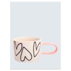 Caroline Gardner Mono Outline Big Hearts Ceramic Mug