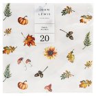 John Lewis Autumn Forage Napkins, 33cm, 20 pack 3ply