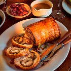 Angela Hartnett's Porchetta with Fig Chutney & Marsala Gravy