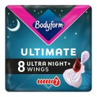Bodyform Ultimate Ultra Night Sanitary Towels Wings 8s
