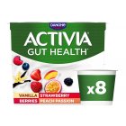 Activia Strawberry & Mixed Fruit Low Fat Gut Health Yoghurt Multipack 8x115g