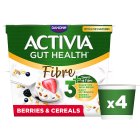 Activia Fibre Berries & Cereals Gut Health Breakfast Yoghurt Multipack 4x115g