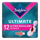 Bodyform Ultimate Ultra Regular Sanitary Towels Wings 12s