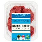 Waitrose Higher Welfare British Beef Stir Fry Strips250g