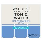 Waitrose Sugar Free Mediterranean Style Tonic Water Cans