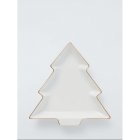 Gold Rim Christmas Tree Dish