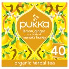 Pukka Organic Lemon, Ginger & a touch of Manuka Honey Tea 20 Home Compostable Herbal Tea Bags