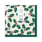 John Lewis Green Holly Napkins 33cm