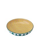 Mikasa Glazed Stoneware Coupe Bowl, Green Leaf, 21x5cm