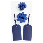 Navy Bow & Tag Set