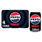 Pepsi Max No Sugar Cherry Cola Soft Drink 4 x 330ml