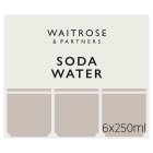 Waitrose Soda Water Cans6x250ml