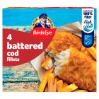 Birds Eye 4 Battered Cod Fillets